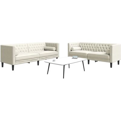 Conjunto de Sofás Chesterfield con Cojines - Muebles para Sala Conjunto de Sofás Chesterfield con Cojines - Muebles para Sala