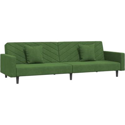 Sofá cama de terciopelo verde oscuro 2 plazas - vidaXL Sofá cama de terciopelo verde oscuro 2 plazas - vidaXL