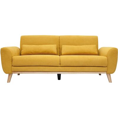 Miliboo - Sofá Nórdico 3 Plazas Terciopelo Amarillo Mostaza Ektor Miliboo - Sofá Nórdico 3 Plazas Terciopelo Amarillo Mostaza Ektor