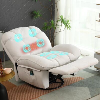 OEM Sillón De Masaje Eléctrico Reclinable Con Masaje Vibratorio, Calefacción, Conectores Tipo C Y Usb, Función Giratoria Con Temporizador, 1 Portavasos Y Bolsillos Laterales (blanco). OEM Sillón De Masaje Eléctrico Reclinable Con Masaje Vibratorio, Calefacción, Conectores Tipo C Y Usb, Función Giratoria Con Temporizador, 1 Portavasos Y Bolsillos Laterales (blanco).