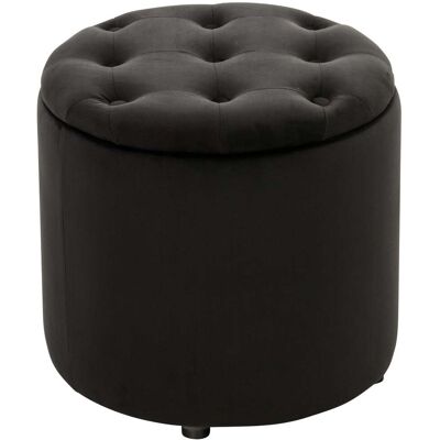 Décoshop26 - Taburete Puf Con Espacio De Almacenamiento En Tejido De Terciopelo Negro 42x44cm Tabo10082 Décoshop26 - Taburete Puf Con Espacio De Almacenamiento En Tejido De Terciopelo Negro 42x44cm Tabo10082