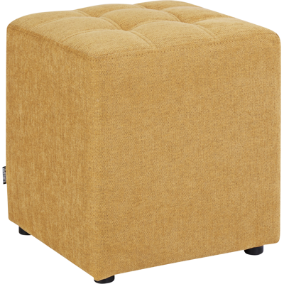 BELIANI Reposapiés Puf Sala De Estar Moderno Cubo Otomana Amarillo Kansas BELIANI Reposapiés Puf Sala De Estar Moderno Cubo Otomana Amarillo Kansas