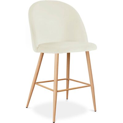 Privatefloor - Taburete Tapizado En Terciopelo - Diseño Escandinavo - 66cm - Evelyne Privatefloor - Taburete Tapizado En Terciopelo - Diseño Escandinavo - 66cm - Evelyne