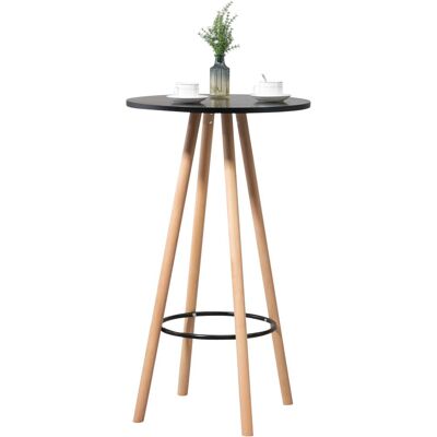 DÉCOSHOP26 Mesa Alta Redonda Con Reposapiés Altura 107 Cm En Mdf Negro Diseño Escandinavo Tab10069 DÉCOSHOP26 Mesa Alta Redonda Con Reposapiés Altura 107 Cm En Mdf Negro Diseño Escandinavo Tab10069