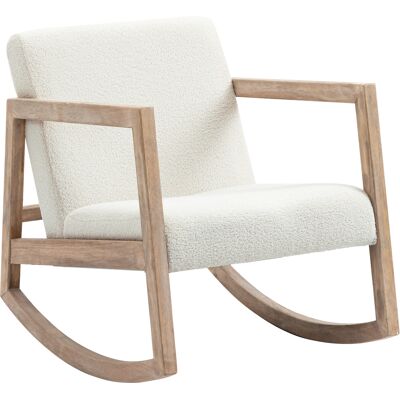TORMATOR Mecedora Con Estructura De Madera, Tapizada, Silla De Descanso, Sillón, Silla De Salón, Sillón Con Asiento Tapizado, Madera De Caucho, Blanco Crema, 60 X 81 X 71 Cm TORMATOR Mecedora Con Estructura De Madera, Tapizada, Silla De Descanso, Sillón, Silla De Salón, Sillón Con Asiento Tapizado, Madera De Caucho, Blanco Crema, 60 X 81 X 71 Cm