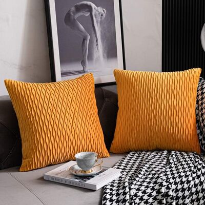OEM Fundas De Cojín Para Sofá Color Amarillo Dorado: Paquete De 2 Fundas Cuadradas De Terciopelo A Rayas Originales De 45x45 Cm Para La Decoración Del Dormitorio. OEM Fundas De Cojín Para Sofá Color Amarillo Dorado: Paquete De 2 Fundas Cuadradas De Terciopelo A Rayas Originales De 45x45 Cm Para La Decoración Del Dormitorio.
