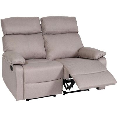 DÉCOSHOP26 Ofá De Cine De 2 Plazas Relax Sillón Reclinable Con Reposapiés Suspensión Nosag Tela De Poliéster Gris Marrón 04001016 DÉCOSHOP26 Ofá De Cine De 2 Plazas Relax Sillón Reclinable Con Reposapiés Suspensión Nosag Tela De Poliéster Gris Marrón 04001016