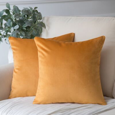 OEM Fundas De Cojín Cuadradas Decorativas De Terciopelo Suave Y Sedoso Para Sofás, 50 X 50 Cm, Color Naranja, Paquete De 2 OEM Fundas De Cojín Cuadradas Decorativas De Terciopelo Suave Y Sedoso Para Sofás, 50 X 50 Cm, Color Naranja, Paquete De 2