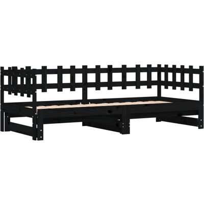 vidaXL Cama de día extensible 90x200cm - Sofá cama, Madera de pino maciza vidaXL Cama de día extensible 90x200cm - Sofá cama, Madera de pino maciza