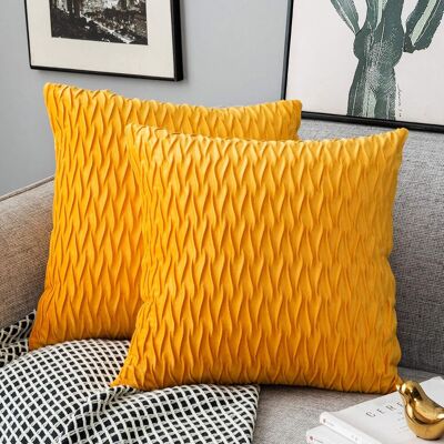 OEM Fundas De Cojín De Terciopelo De 45 X 45 Cm Para Sofá De Salón, Juego De 2 Fundas Cuadradas Con Estampado De Color Liso, Decoración De Dormitorio, Amarillo OEM Fundas De Cojín De Terciopelo De 45 X 45 Cm Para Sofá De Salón, Juego De 2 Fundas Cuadradas Con Estampado De Color Liso, Decoración De Dormitorio, Amarillo