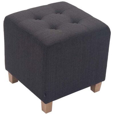 DÉCOSHOP26 Taburete Bajo Reposapiés Tapizado En Tela Gris Oscuro Patas De Madera 45x46 Cm 100000060 DÉCOSHOP26 Taburete Bajo Reposapiés Tapizado En Tela Gris Oscuro Patas De Madera 45x46 Cm 100000060