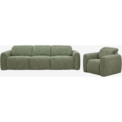 Conjunto De Salón Con Sofá De 3 Plazas Reclinable Y Eléctrico Y Sillón Tapizado Peggy Sklum Conjunto De Salón Con Sofá De 3 Plazas Reclinable Y Eléctrico Y Sillón Tapizado Peggy Sklum