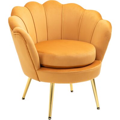 BEYAMIS Sillón Con Forma De Concha, Sillón Vintage, Sillón Para Dormitorio Y Sala De Estar, Diseño Elegante, Con Respaldo Alto, 76 X 67 X 74 Cm, Amarillo BEYAMIS Sillón Con Forma De Concha, Sillón Vintage, Sillón Para Dormitorio Y Sala De Estar, Diseño Elegante, Con Respaldo Alto, 76 X 67 X 74 Cm, Amarillo