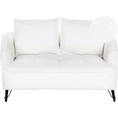 Sofá de 2 plazas Beliani Hobro - Bouclé Blanco - Estilo moderno de cabaña Sofá de 2 plazas Beliani Hobro - Bouclé Blanco - Estilo moderno de cabaña