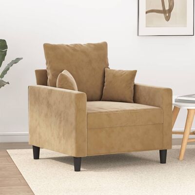 vidaXL Sillón - Terciopelo Marrón 60cm - Sofá/Sillón vidaXL Sillón - Terciopelo Marrón 60cm - Sofá/Sillón