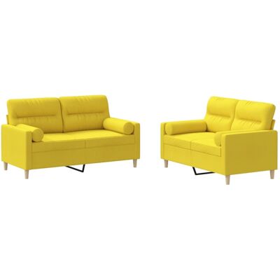 vidaXL - Conjunto de Sofás 2 Plazas - Amarillo Claro - Conjunto de Sofás vidaXL - Conjunto de Sofás 2 Plazas - Amarillo Claro - Conjunto de Sofás