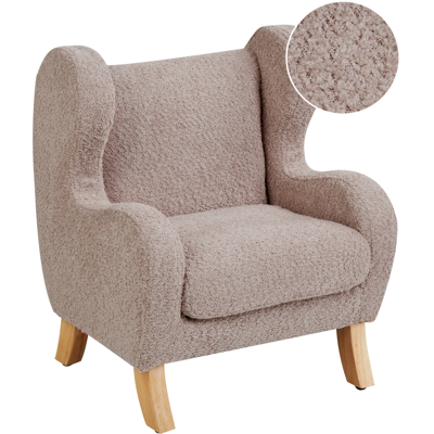 BELIANI Sillón De Bouclé Tapizado Con Reposabrazos Suave Mobiliario Habitación Infantil Gris Pardo Farum BELIANI Sillón De Bouclé Tapizado Con Reposabrazos Suave Mobiliario Habitación Infantil Gris Pardo Farum