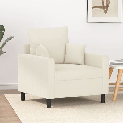 Vidaxl Sillón de terciopelo - 60cm - Crema - Tipo de producto Vidaxl Sillón de terciopelo - 60cm - Crema - Tipo de producto