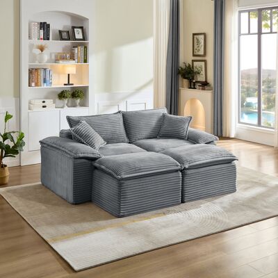 KELLANY Sofá Reclinable Extra Grande De 2 Plazas Con Reposapiés, Funda De Pana, Diseño Sin Costuras, Asiento Profundo, Cómodo Para Leer, Adecuado Como Zona De Dormir En El Salón O Dormitorio De 81,1 Pulgadas KELLANY Sofá Reclinable Extra Grande De 2 Plazas Con Reposapiés, Funda De Pana, Diseño Sin Costuras, Asiento Profundo, Cómodo Para Leer, Adecuado Como Zona De Dormir En El Salón O Dormitorio De 81,1 Pulgadas