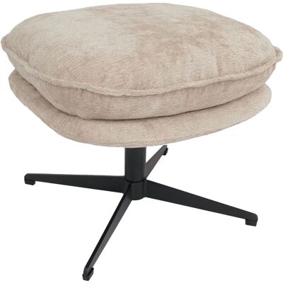 DÉCOSHOP26 Eposapiés Puf Otomana Tapizado Tejido De Chenilla Estructura De Metal Crema 04000904 DÉCOSHOP26 Eposapiés Puf Otomana Tapizado Tejido De Chenilla Estructura De Metal Crema 04000904