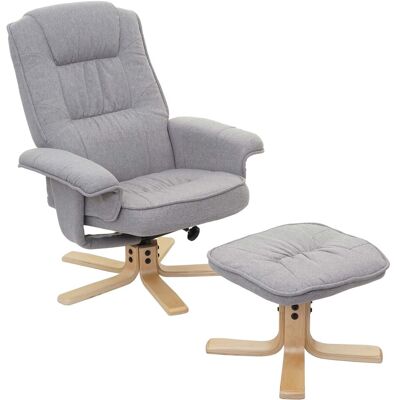 Sillón relax con taburete de eucalipto - Silla Sillón relax con taburete de eucalipto - Silla