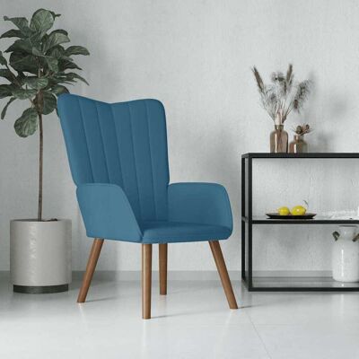 Sillón de relax de terciopelo azul vidaXL Sillón de relax de terciopelo azul vidaXL