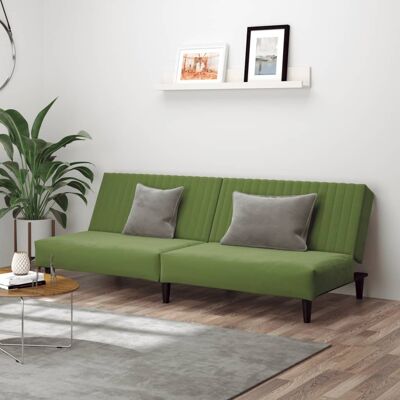 Sofá cama de terciopelo verde claro de VIDAXL Sofá cama de terciopelo verde claro de VIDAXL