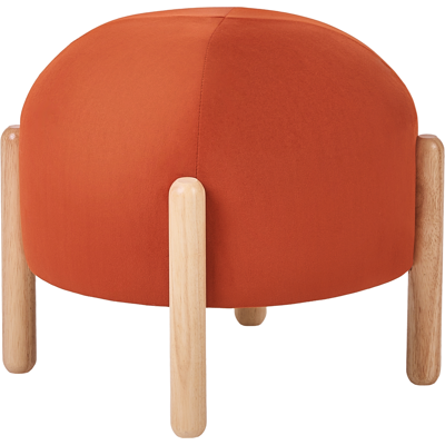 BELIANI Taburete Otomana Tapizado De Terciopelo Patas De Madera Estilo Retro Naranja Helen BELIANI Taburete Otomana Tapizado De Terciopelo Patas De Madera Estilo Retro Naranja Helen