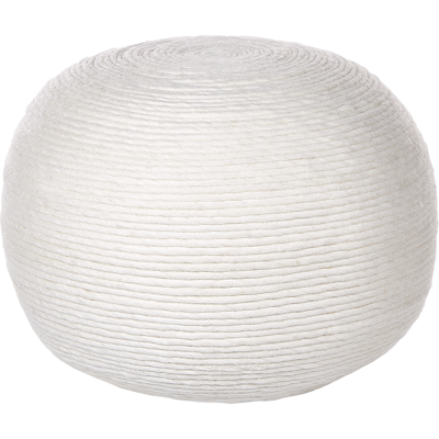 Pouf redondo de lana blanca Beliani - Estilo boho compacta Pouf redondo de lana blanca Beliani - Estilo boho compacta