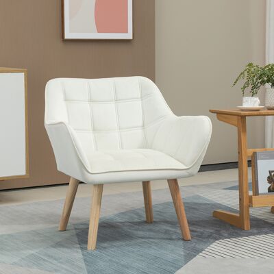 PZCC Sillón De Diseño Escandinavo Para Dormitorio, De Terciopelo Y Madera, Color Crema, Ideal Para Salón U Oficina, 67x61,5x71cm. PZCC Sillón De Diseño Escandinavo Para Dormitorio, De Terciopelo Y Madera, Color Crema, Ideal Para Salón U Oficina, 67x61,5x71cm.