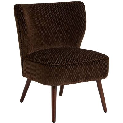 Sillón Chiara De Terciopelo, 80 Cm De Altura, Marrón - Atmosphera Créateur D'Intérieur Sillón Chiara De Terciopelo, 80 Cm De Altura, Marrón - Atmosphera Créateur D'Intérieur