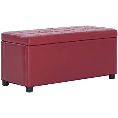 HelloShop26 - Banco puf 87 cm - Rojo burdeos - 87 cm - Ottoman HelloShop26 - Banco puf 87 cm - Rojo burdeos - 87 cm - Ottoman