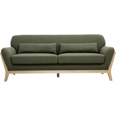 Miliboo - Sofá Escandinavo 3 Plazas Gris Patas Madera Yoko Miliboo - Sofá Escandinavo 3 Plazas Gris Patas Madera Yoko