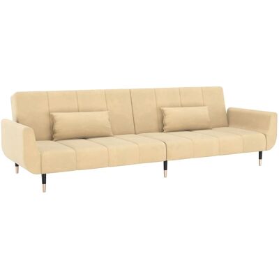 Helloshop26 - 2 plazas - crema - terciopelo - Sofa bed Helloshop26 - 2 plazas - crema - terciopelo - Sofa bed