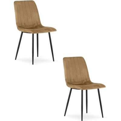 AKORD Silla Lava - Terciopelo Marrón / Patas Negras X 2 AKORD Silla Lava - Terciopelo Marrón / Patas Negras X 2