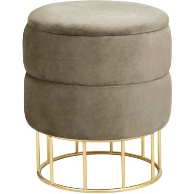 Puf Redondo De Terciopelo Acolchado Con Almacenamiento Akord Elza Beige Puf Redondo De Terciopelo Acolchado Con Almacenamiento Akord Elza Beige
