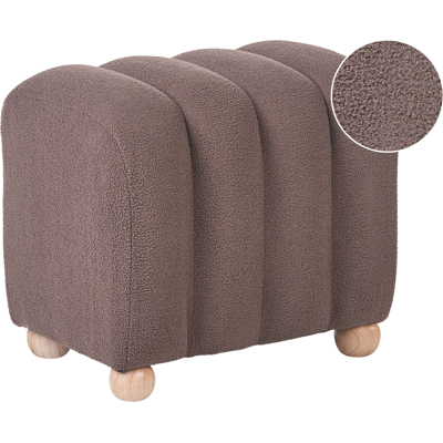 BELIANI Puf Otomana Moderno Acanalado Tapizado De Bouclé Patas De Madera Estilo Rústico Retro Marrón Idyllwild BELIANI Puf Otomana Moderno Acanalado Tapizado De Bouclé Patas De Madera Estilo Rústico Retro Marrón Idyllwild