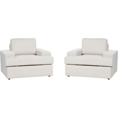 Sillón Beliani Beige Claro - Juego de 2 - Muebles Clásicos para Sala Sillón Beliani Beige Claro - Juego de 2 - Muebles Clásicos para Sala