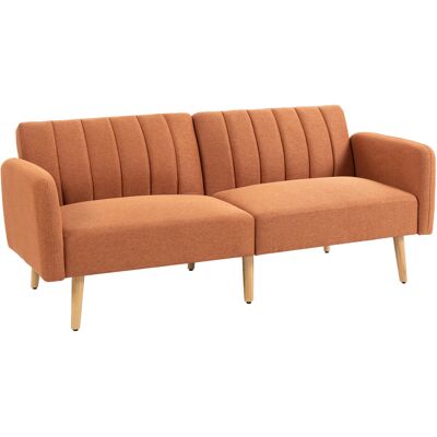 IROVAMI Sofá Convertible De 2 Plazas Con Diseño Escandinavo, Respaldo Reclinable En 3 Posiciones, Patas De Madera Y Tapizado En Tela Con Aspecto De Lino Marrón IROVAMI Sofá Convertible De 2 Plazas Con Diseño Escandinavo, Respaldo Reclinable En 3 Posiciones, Patas De Madera Y Tapizado En Tela Con Aspecto De Lino Marrón