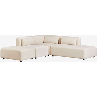 Sklum - Sofá Modular Esquinero De 3 Piezas Con Diván Derecho Y Puff Fogler Sklum - Sofá Modular Esquinero De 3 Piezas Con Diván Derecho Y Puff Fogler