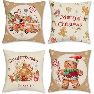 OEM Funda De Cojín Navideña De Pan De Jengibre, 45 X 45 Cm, Diseño De Camión De Panadería, Poliéster Y Lino, Decorativa, Para Sofá, Dormitorio, Hogar, Decoración De Vacaciones De Invierno, 4 Piezas OEM Funda De Cojín Navideña De Pan De Jengibre, 45 X 45 Cm, Diseño De Camión De Panadería, Poliéster Y Lino, Decorativa, Para Sofá, Dormitorio, Hogar, Decoración De Vacaciones De Invierno, 4 Piezas