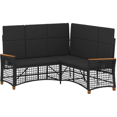 Conjunto De Sofá Reclinable De Jardín 5-número De Plazas Negro Vidaxl Conjunto De Sofá Reclinable De Jardín 5-número De Plazas Negro Vidaxl