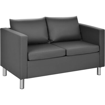 Sofá de Cuero Moderno de 2 Plazas con Cojines - Sofá Sofá de Cuero Moderno de 2 Plazas con Cojines - Sofá