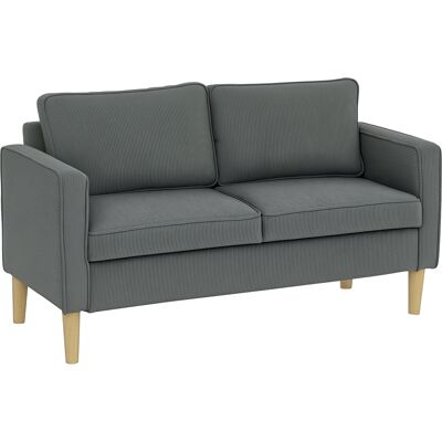 JHY DESIGN Sofá De 2 Plazas Con Espacio De Almacenamiento Y 2 Cojines, En Terciopelo Y Tela Efecto Madera, 140 X 63 X 79 Cm, Gris. JHY DESIGN Sofá De 2 Plazas Con Espacio De Almacenamiento Y 2 Cojines, En Terciopelo Y Tela Efecto Madera, 140 X 63 X 79 Cm, Gris.