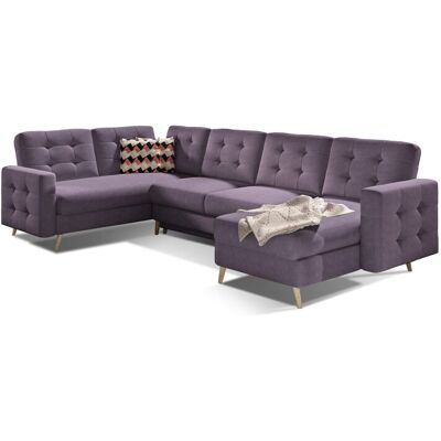 MEUBLORAMA Sofá Esquinero Panorámico Convertible Hasgard U 326 Cm Violeta Con Baúl MEUBLORAMA Sofá Esquinero Panorámico Convertible Hasgard U 326 Cm Violeta Con Baúl