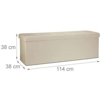 Helloshop26 - Taburete Plegable De Sintético Puf Con Almacenaje Plegable 114 Cm Beige 1300028073 Helloshop26 - Taburete Plegable De Sintético Puf Con Almacenaje Plegable 114 Cm Beige 1300028073