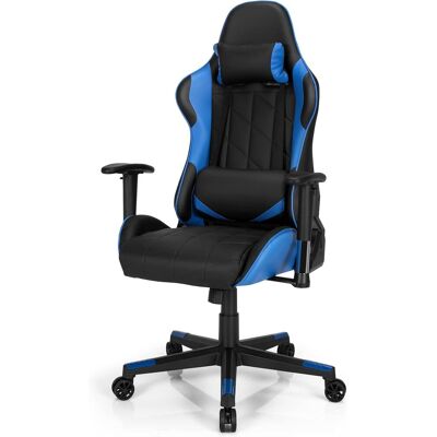 Costway Silla De Gaming Giratoria A 360°, Silla Ergonómica Para Ordenador Con Cojín Lumbar, Ángulo Regulable (azul) Costway Silla De Gaming Giratoria A 360°, Silla Ergonómica Para Ordenador Con Cojín Lumbar, Ángulo Regulable (azul)
