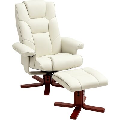 Homcom Sillón Reclinable Con Reposapiés Sillón De Salón Con Estructura De Madera Carga 150 Kg Butaca Para Dormitorio Crema Homcom Sillón Reclinable Con Reposapiés Sillón De Salón Con Estructura De Madera Carga 150 Kg Butaca Para Dormitorio Crema