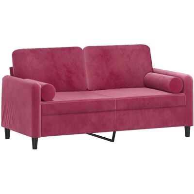 vidaXL Sofá de 2 plazas con cojín decorativo vidaXL Sofá de 2 plazas con cojín decorativo