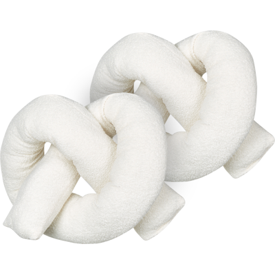 Beliani Juego de 2 Cojines Blanco Roto - Cojines Beliani Juego de 2 Cojines Blanco Roto - Cojines